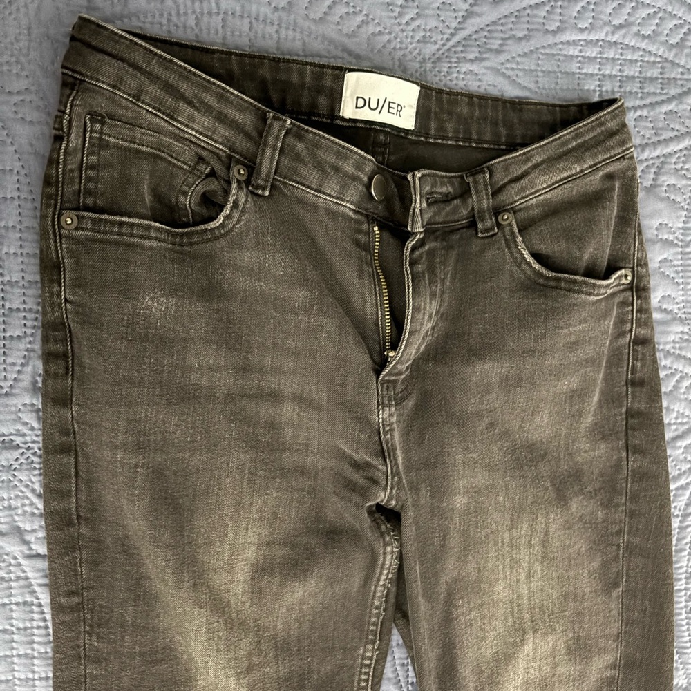 DUER Women's Faded Black Boot Cut Jeans